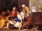 holy family with the adoration of the child
